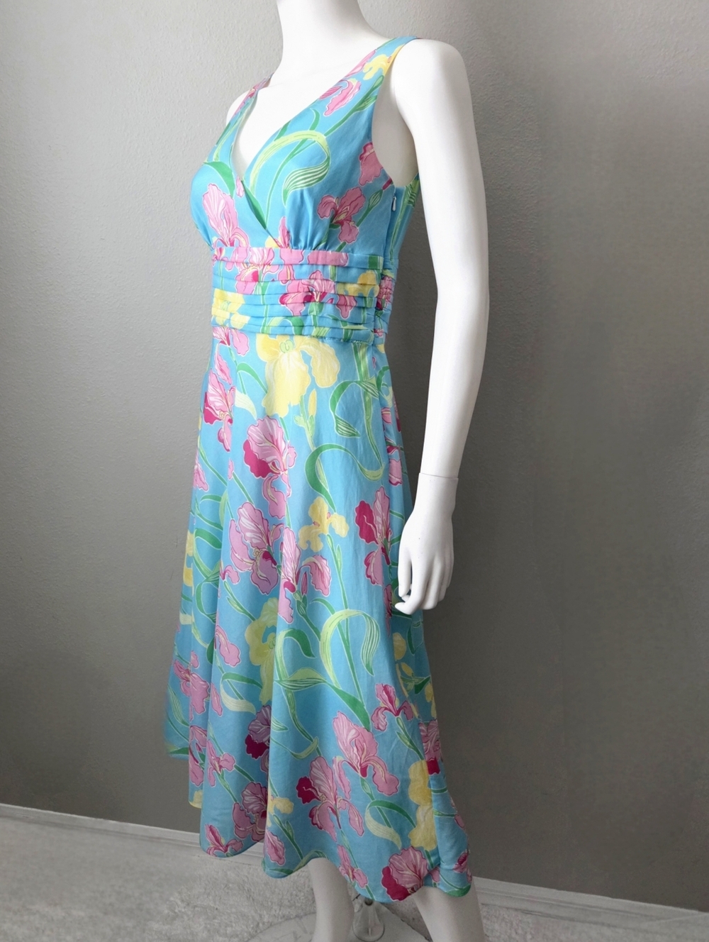 Lilly Pulitzer Silk / Cotton Sleeveless Bold Floral A-Line Dress, Lined, Size 6 - Picture 2 of 16